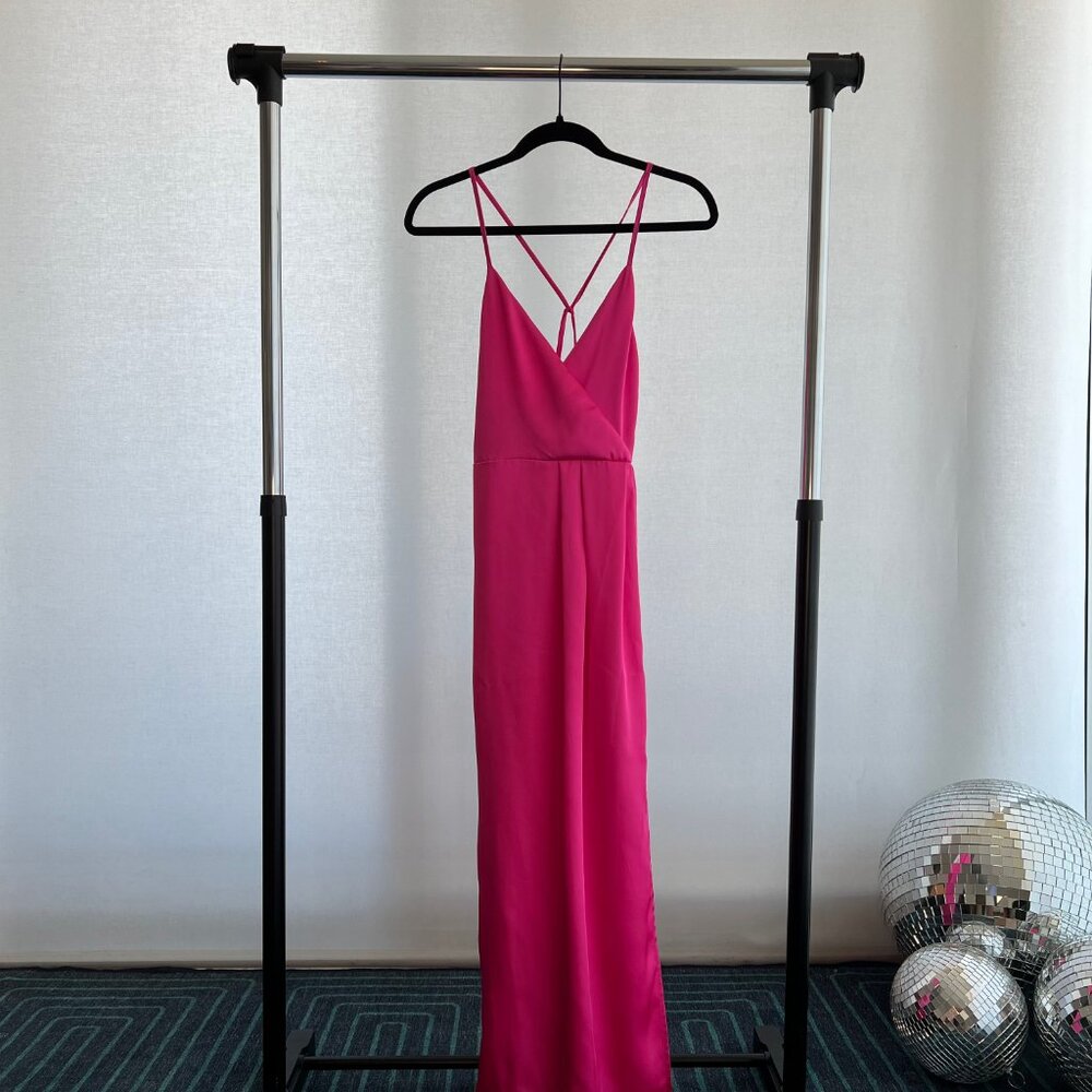 ZARA open-back satin slip dress
